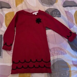 MAGGIE & ZOE Red Kids Dress with Black Accents